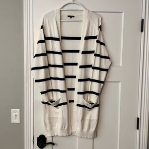 Papermoon Cream and Black Striped Cardigan
